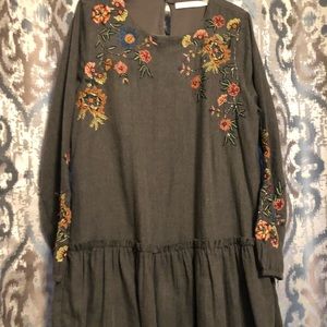 Zara embroidered dress